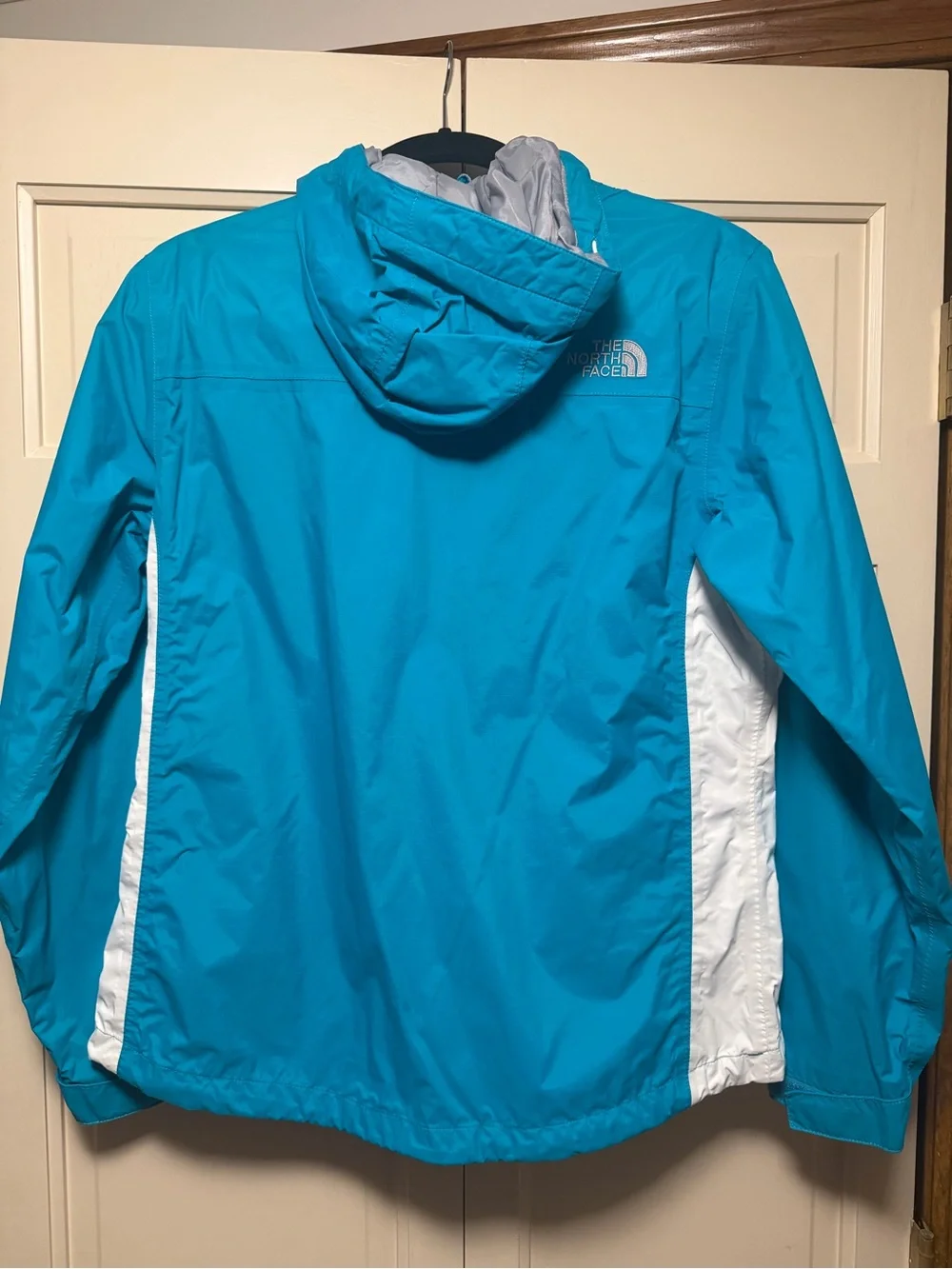 The North Face Aqua Blue & White Women's Rain Jacket